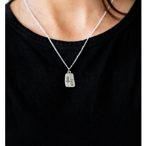 Faith Over Fear Silver Necklace